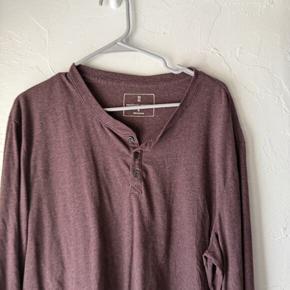 Mutual Weave Shirt Mens Medium Henley Long Sleeve‎ Casual Top - Picture 2 of 8